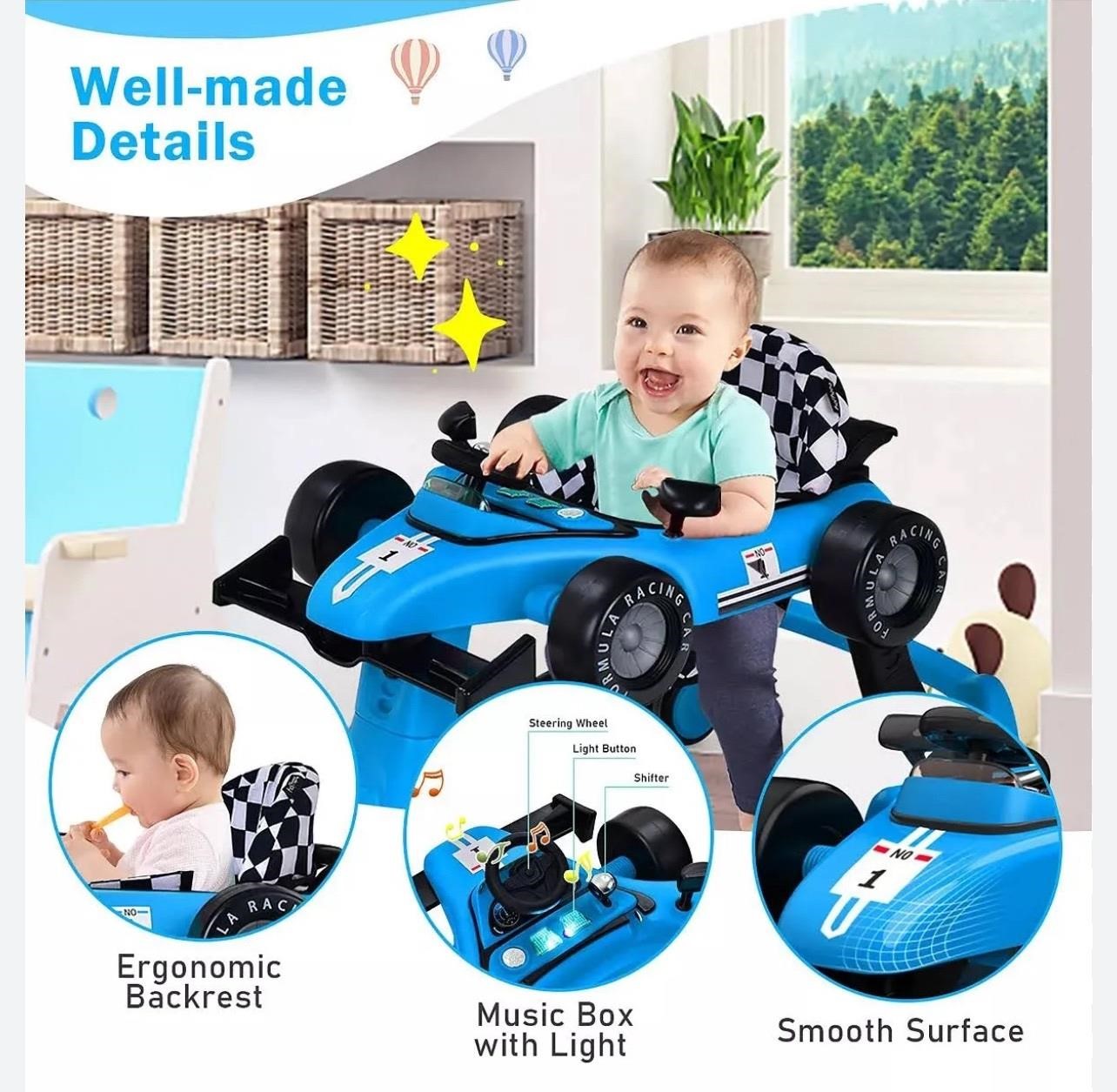 4-in-1 Foldable Activity Push Walker with Adj