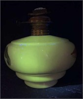 Painted Uranium Glass Oil Lamp Base