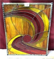1970s Style Stained Glass Window Panel