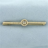Antique Old European Cut Diamond Pin Brooch in 14k