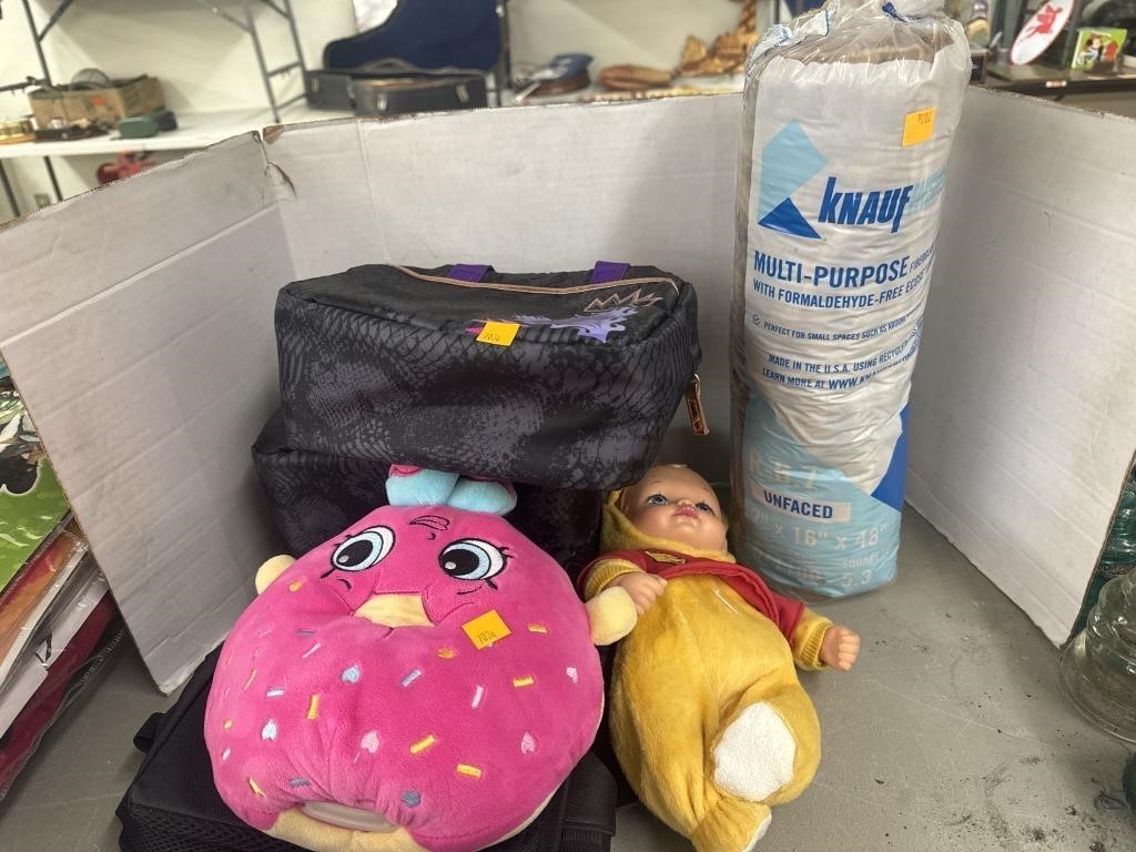 Group Lot of Baby Items, bags, and Insulation