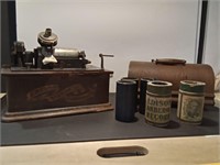 Edison Standard Phonograph w 5 Canisters