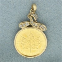 Canadian Maple Leaf Gold Coin Pendant in 14k Yello