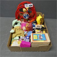 Tray Lot of Assorted Toys, Yoda, Pikachu - Etc