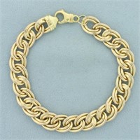 Italian Double Circle Link Bracelet in 14k Yellow