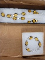 925 YELLOW BRACELET AND NECKLACE