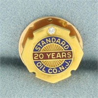 Antique Standard Oil Co. N.J. 20 Years Enamel Diam