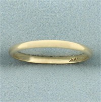 Womans High Polish Half Dome Wedding Band Ring in