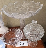 Pedestal Compote, Moon & Stars Candy, Lattice Bowl