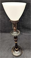 Vintage Metal Table Lamp With Floral Design