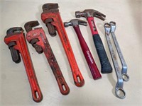 Rigid pipe wrenches & related tools