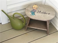 Watering can & vintage stool