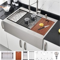 Drop In Farmhouse Apron Kitchen Sink -Bokaiya 33 S