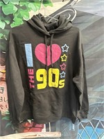New I Love the 90s hooded sweatshirt, size adult