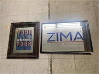 Zima Mirror Sign and Sign