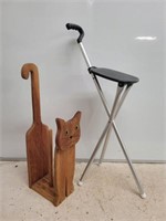 GOLF STOOL AND TOILET PAPER CADDY