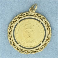 Caciques de Venezuela Manaure Gold Coin Pendant or