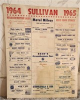 1964-65 Sullivan Sports Schedule Poster