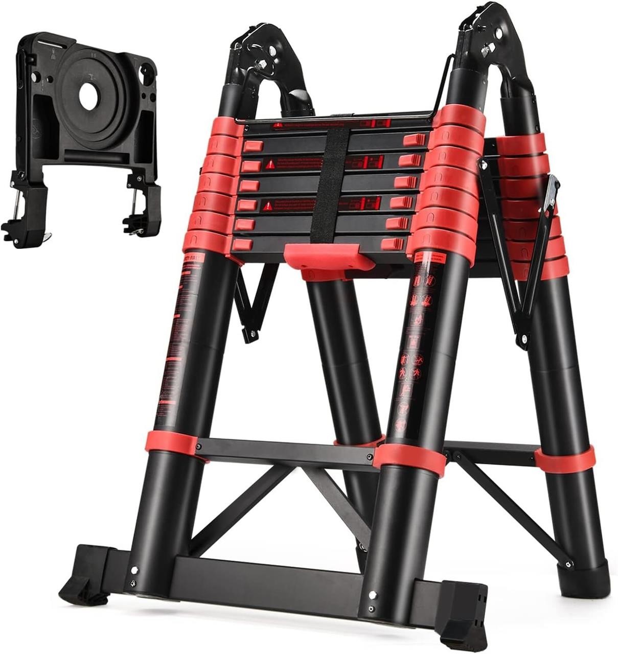 HBTower 16.5ft Telescopic Ladder  Red
