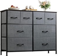 WLIVE 8-Drawer Dresser  Dark Grey  Wide Fabric