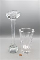 Orrefors Crystal & "Lily" Blown Glass Vases