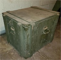 Wooden trunk - contents included