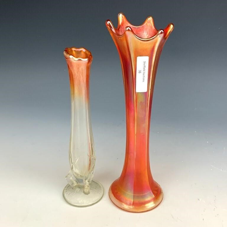 Dugan Marigold Thin Rib & Twigs Vase Lot