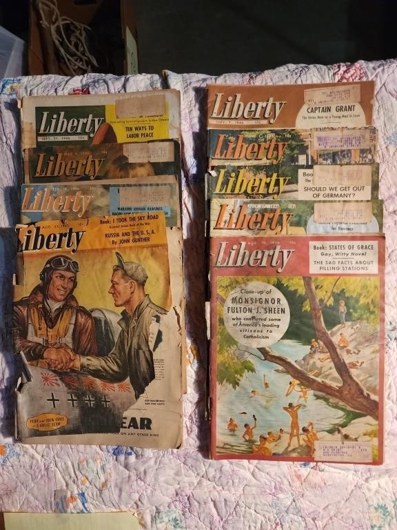1946 Liberty Magazines, 1969 Life Magazines-Moon,