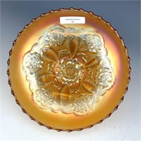 Dugan Marigold Double Stem Rose Footed Bowl