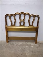 Gold Tone Wood Twin Head Board