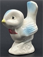 Vintage Ceramic Blue Chick Figurine, Japan