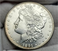 1891-S Morgan Silver Dollar BU