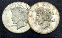 (2) 1 Troy Oz. Silver Rounds