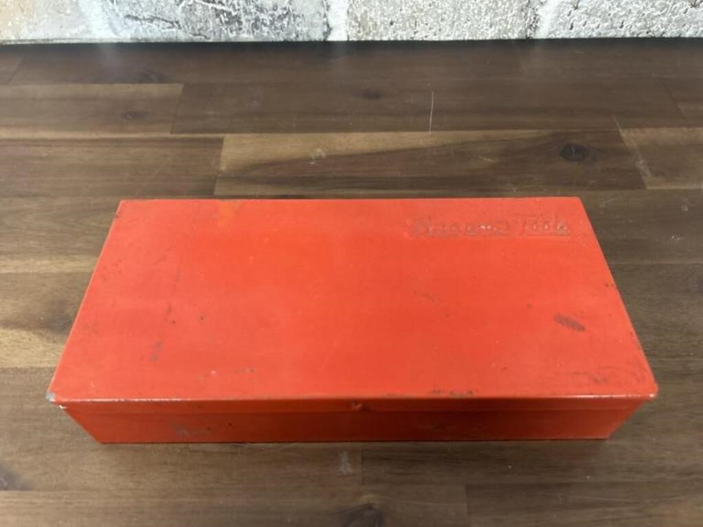 Snap-On Small Red Metal Tool Box w/ Contents