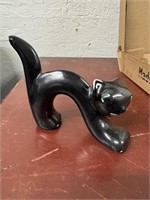 Vintage Hand PaintedCeramic Black Cat Figurine
