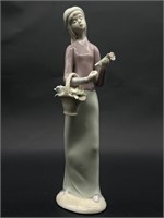 Vintage Porcelain Figurine: Girl w/ Flower Basket