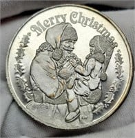 1 Troy Oz. Silver "Merry Christmas" Round