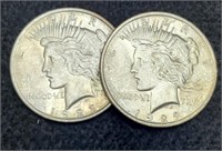(2) 1923 Peace Silver Dollar Unc.