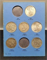 (6) Different Peace Silver Dollar VF To AU: