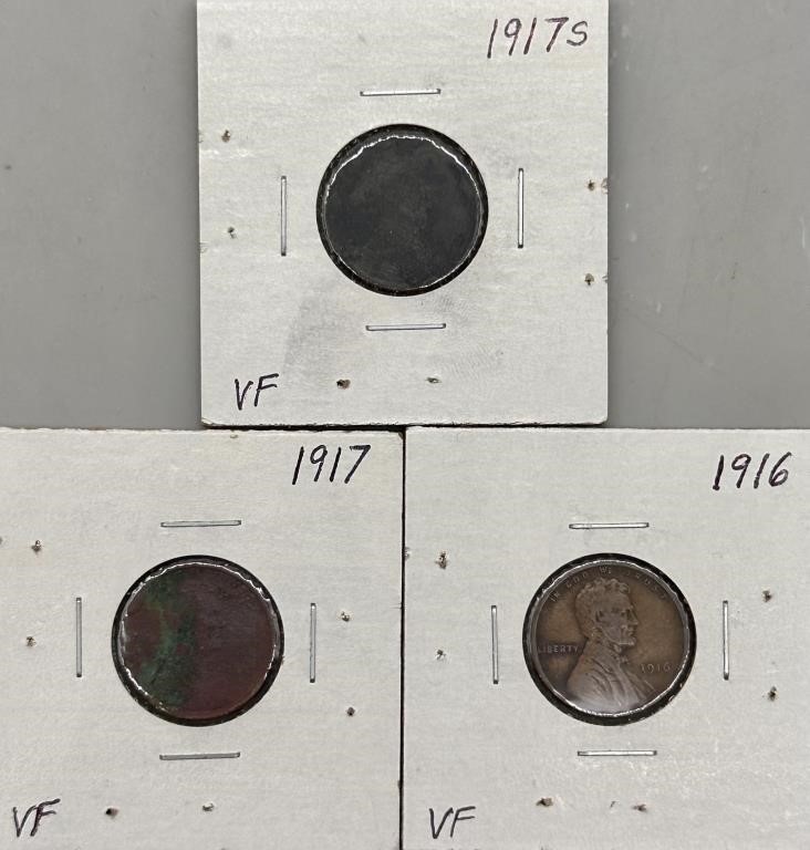 1916 & 1917 Indian Head & Lincoln Pennies