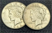 (2) 1926-S Peace Silver Dollar