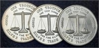(3) 1 Troy Oz. Silver Rounds "Trade Unit"
