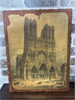 Vintage Notre Dame Cathedral Print on Board
