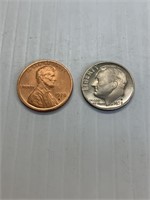 1978S Lincoln Proof Cent and Roosevelt Dime