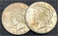 (2) 1926 Peace Silver Dollar