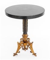 Victorian Gilt Lacquered Stone Top Side Table