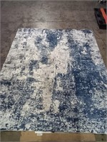 7' X 10' Abstract Blue/white Rug