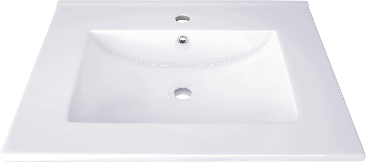Eridanus Ceramic Sink  White 24x18-1Hole