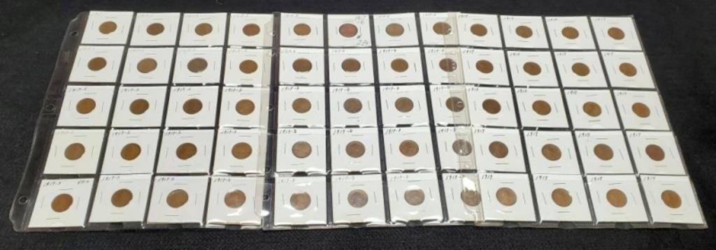 (60) 1917 Lincoln Cents: