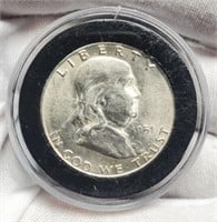 1951-S Franklin Half Dollar Unc. In Capsule